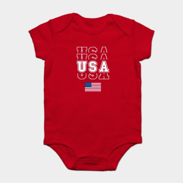 Usa flag 4th of july Baby Bodysuit by Tshirtiz